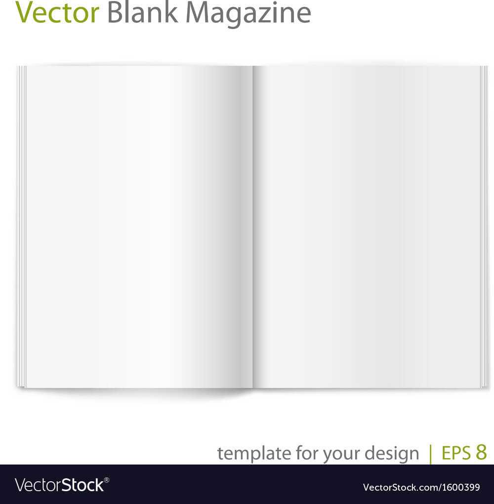 Blank Magazine On White Background Template Intended For Blank Magazine Spread Template