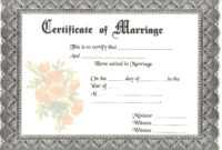 Blank Marriage Certificates | Download Blank Marriage for Blank Marriage Certificate Template