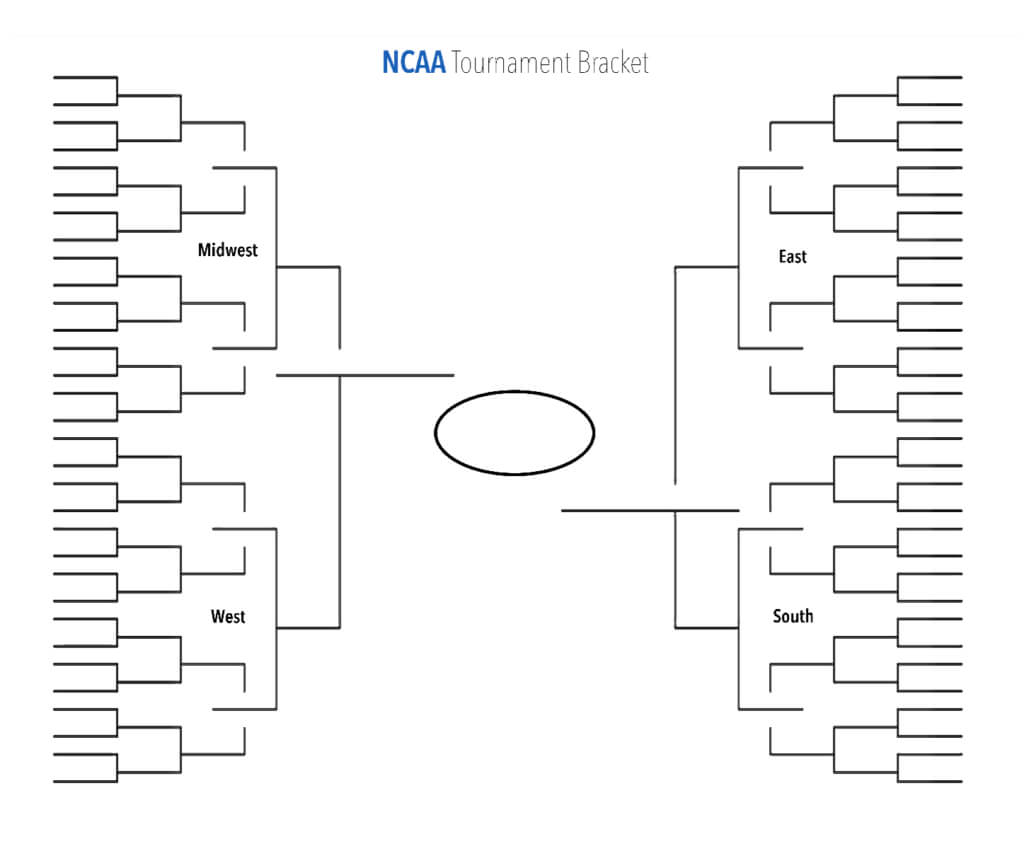 Blank Ncaa Tournament Brackets To Print For Men's March In Blank Ncaa Bracket Template