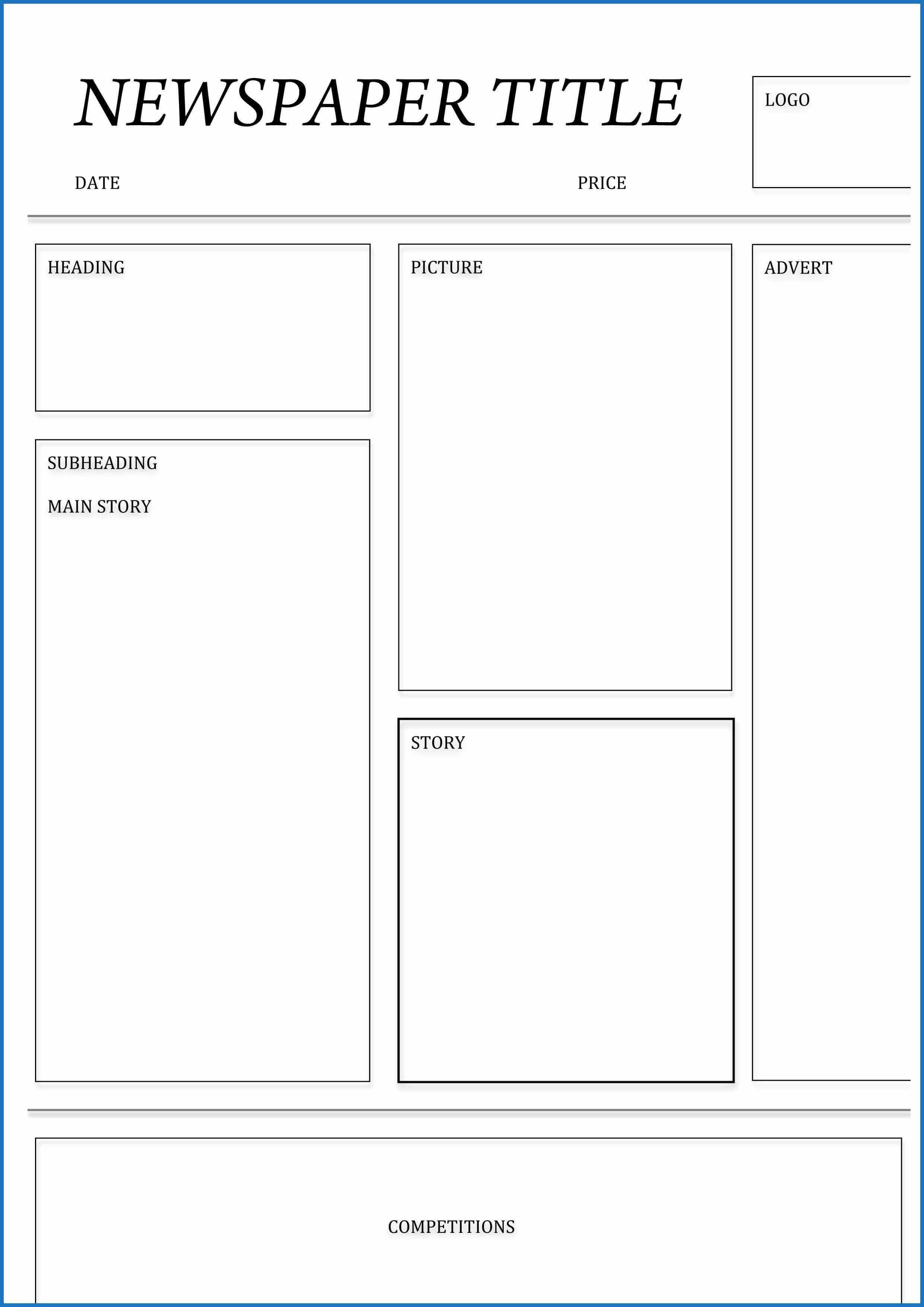 Blank Newspaper Template Microsoft Word | Bassafriulana Template For Blank Newspaper Template For Word