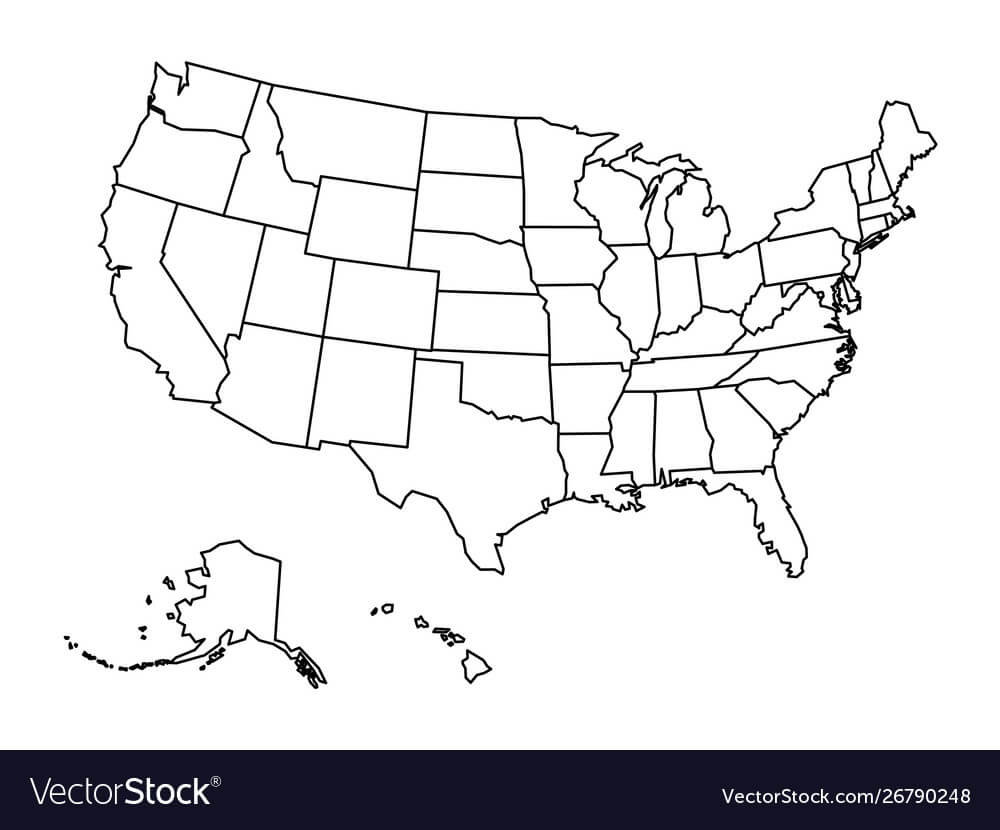 Blank Outline Map United States America With United States Map Template Blank
