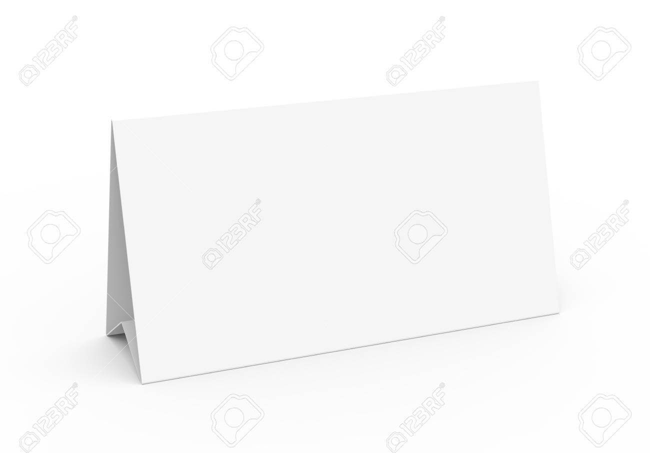 Blank Paper Tent Template, White Tent Card With Empty Space In.. With Regard To Blank Tent Card Template