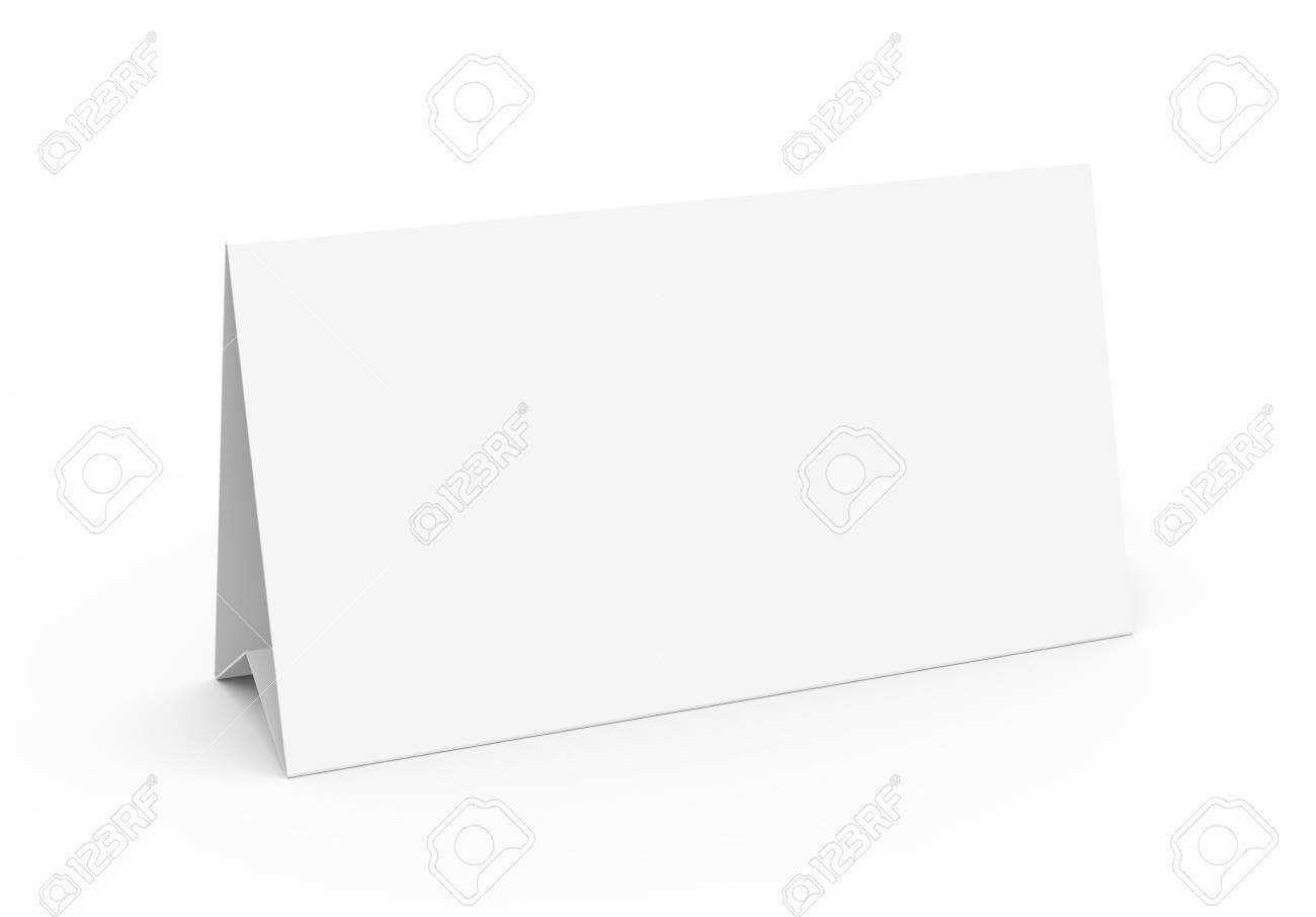 Blank Paper Tent Template, White Tent Card With Empty Space In.. With Regard To Blank Tent Card Template