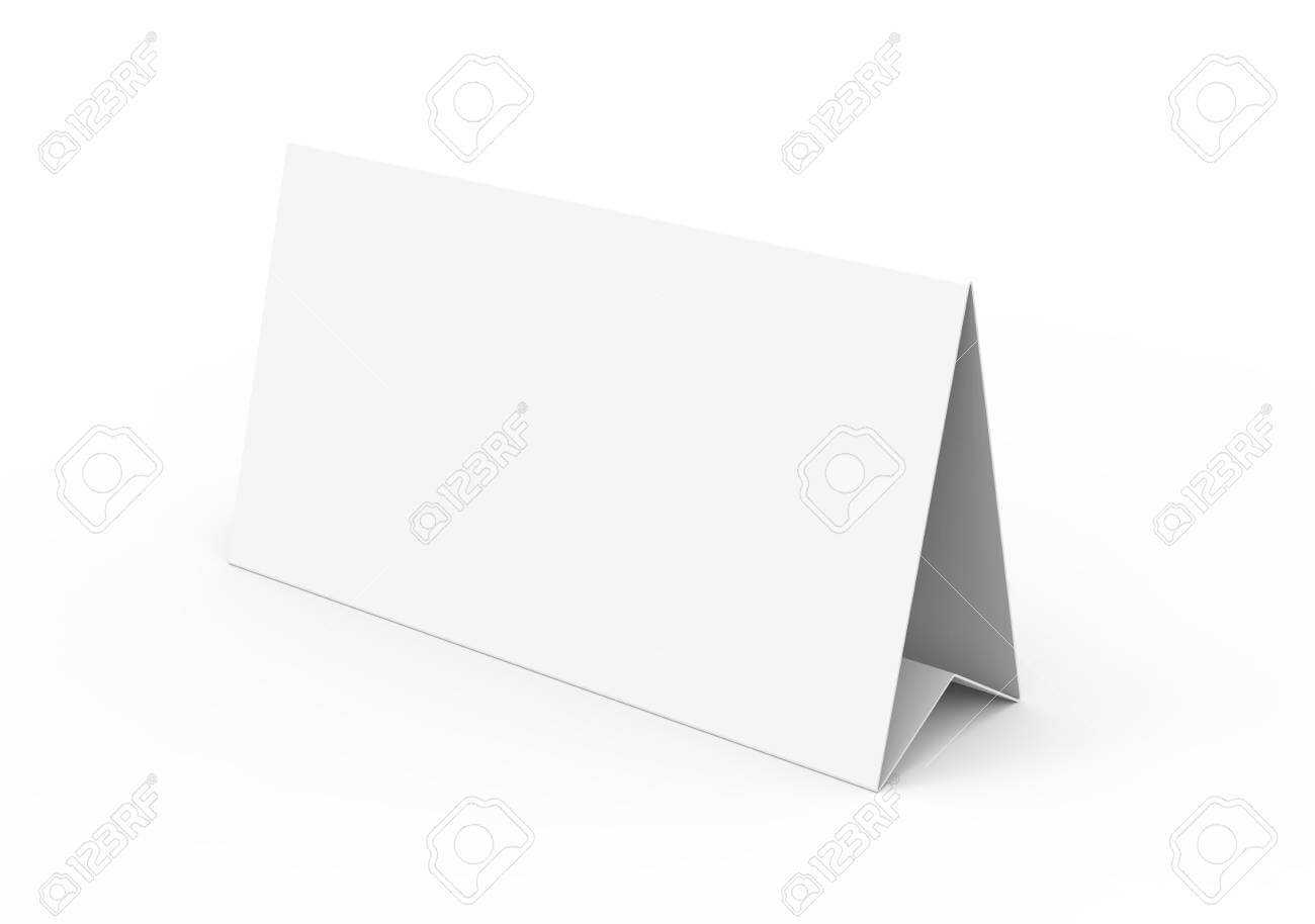 Blank Paper Tent Template, White Tent Card With Empty Space In.. Within Blank Tent Card Template