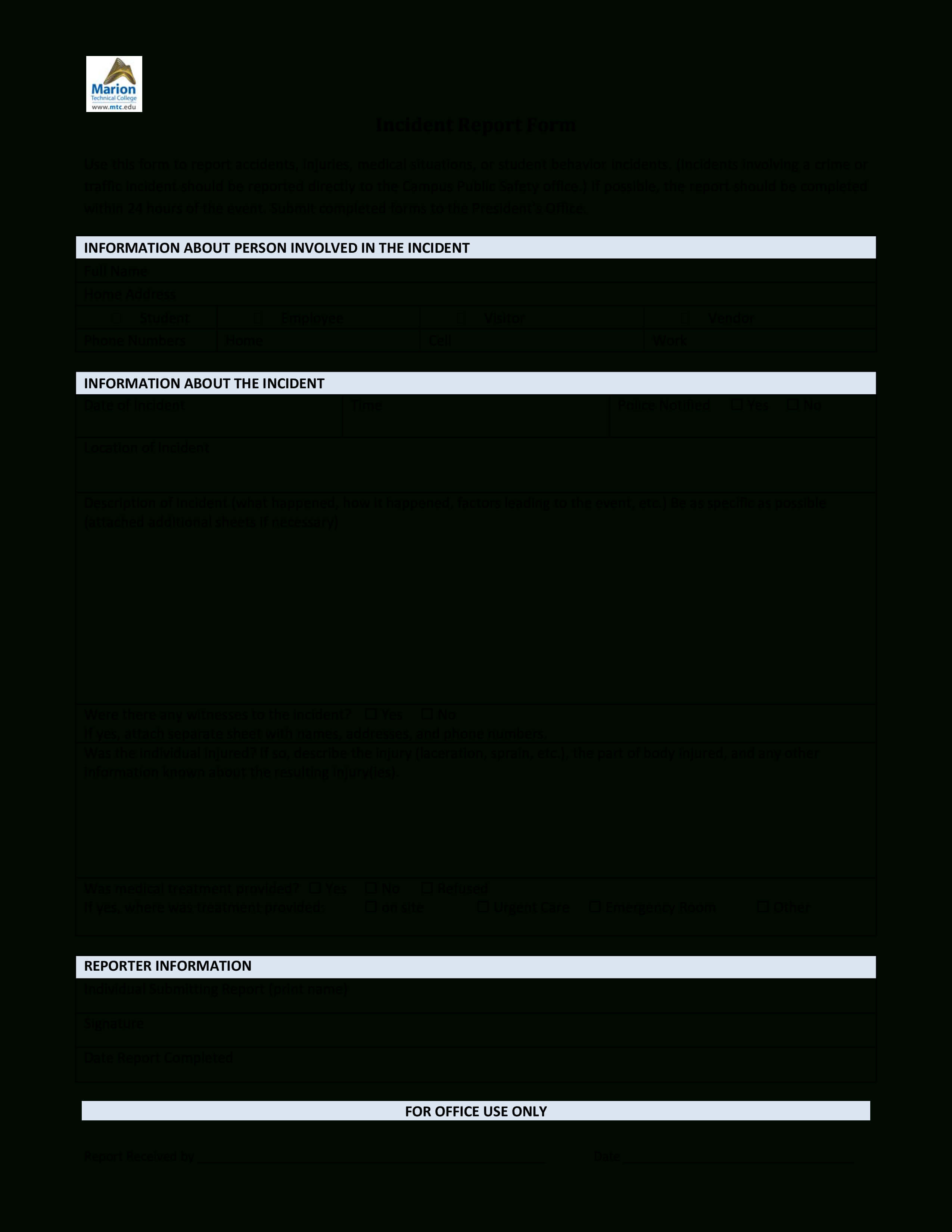 Blank Police Report | Templates At Allbusinesstemplates Throughout Blank Police Report Template