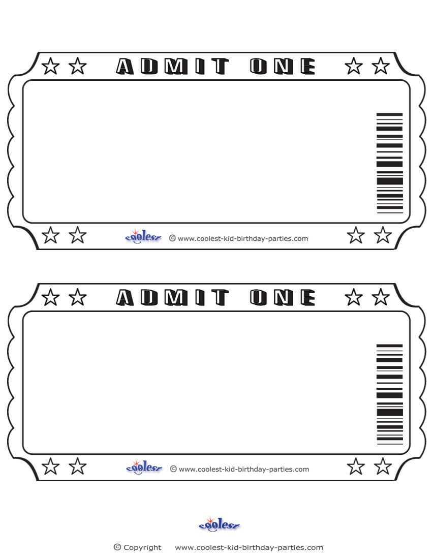 Blank Printable Admit One Invitations Coolest Free Within Blank Admission Ticket Template