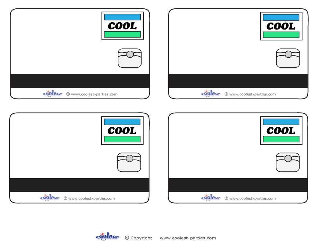 Blank Printable Cool Credit Card Thank You Cards For A Mall Regarding Credit Card Template For Kids