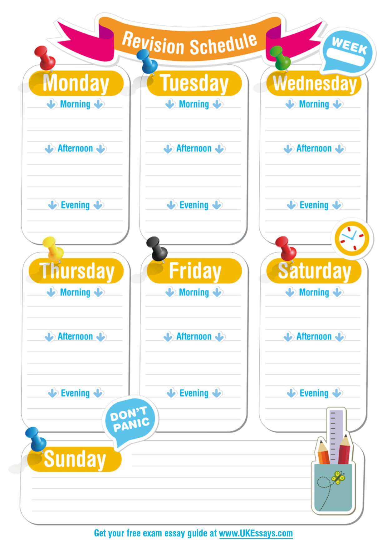 Blank Revision Timetable Template | Timetable Template With Blank Revision Timetable Template