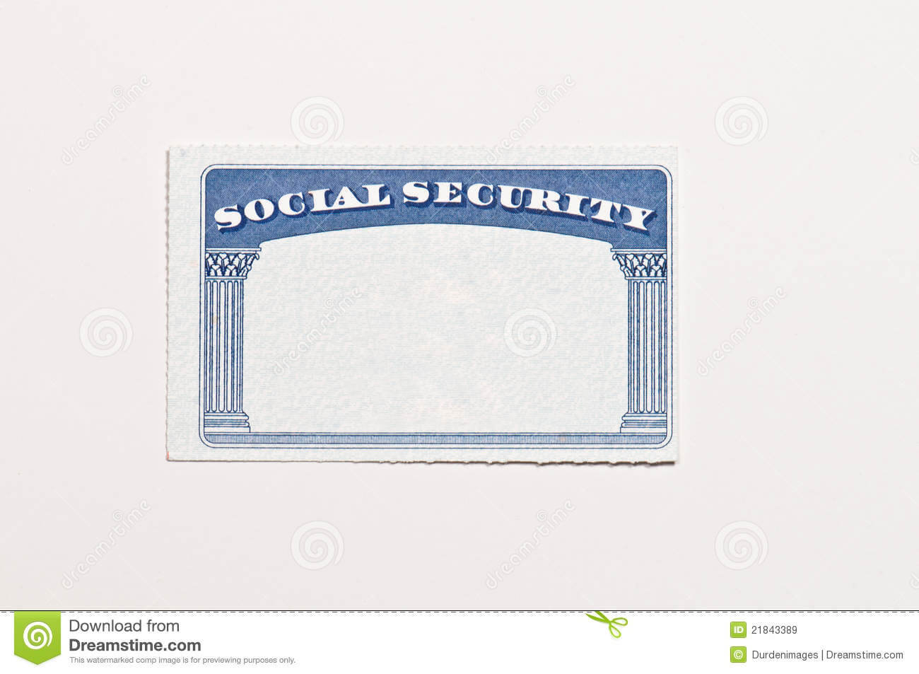 Blank Social Security Card Stock Image. Image Of Document For Social Security Card Template Free