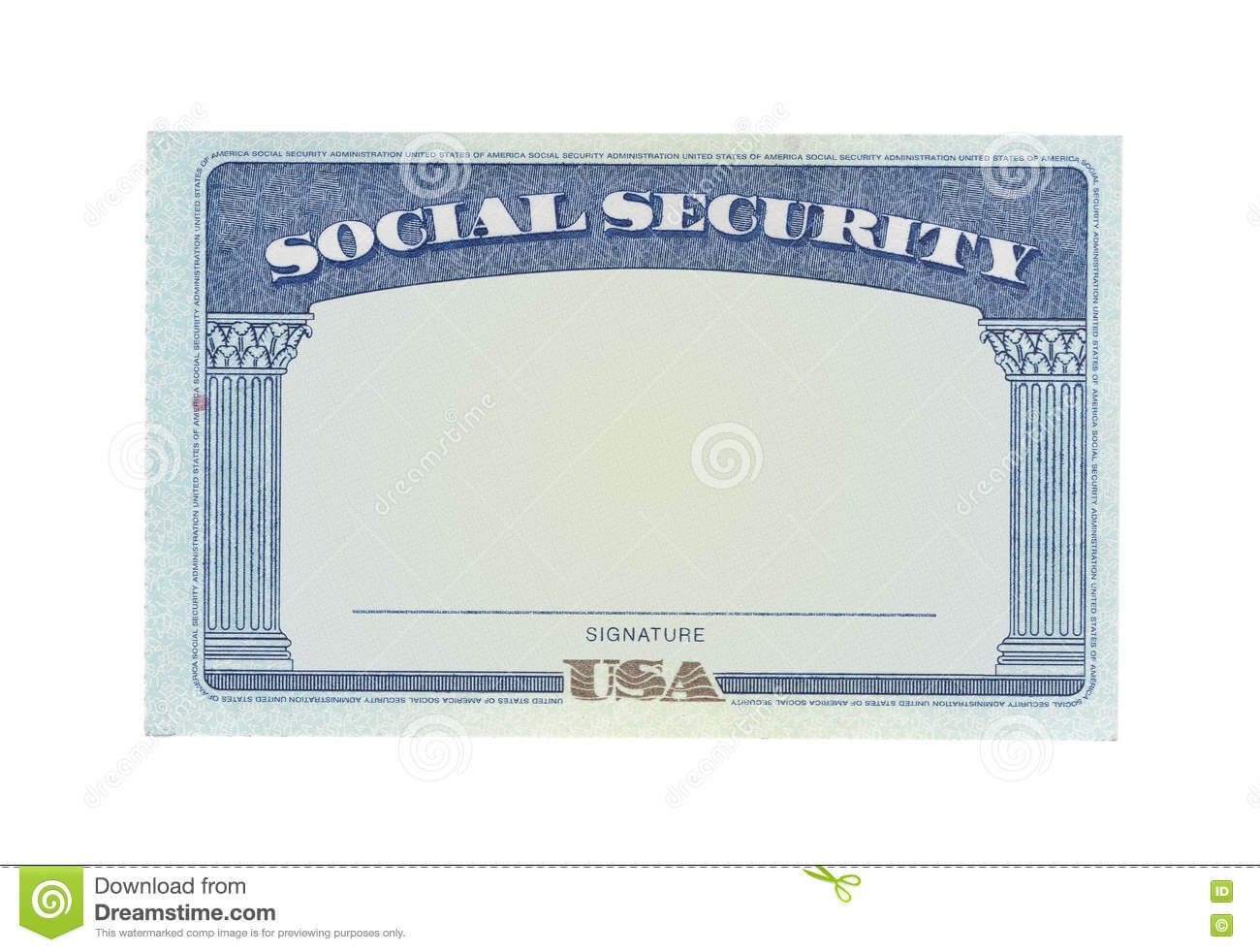 Blank Social Security Card Stock Photo. Image Of Money Intended For Blank Social Security Card Template