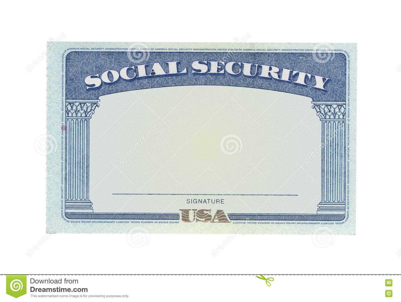 Blank Social Security Card Stock Photo. Image Of Money Intended For Blank Social Security Card Template