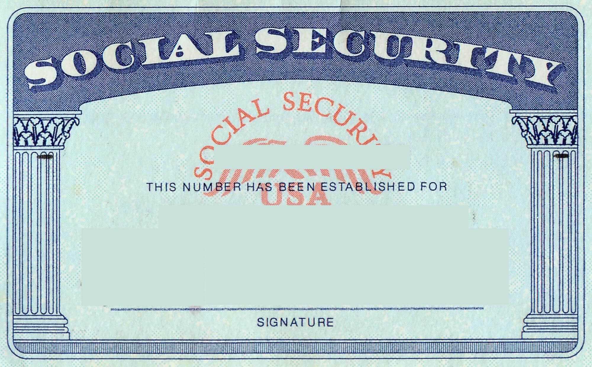 Blank Social Security Card Template | Social Security Card In Ss Card Template