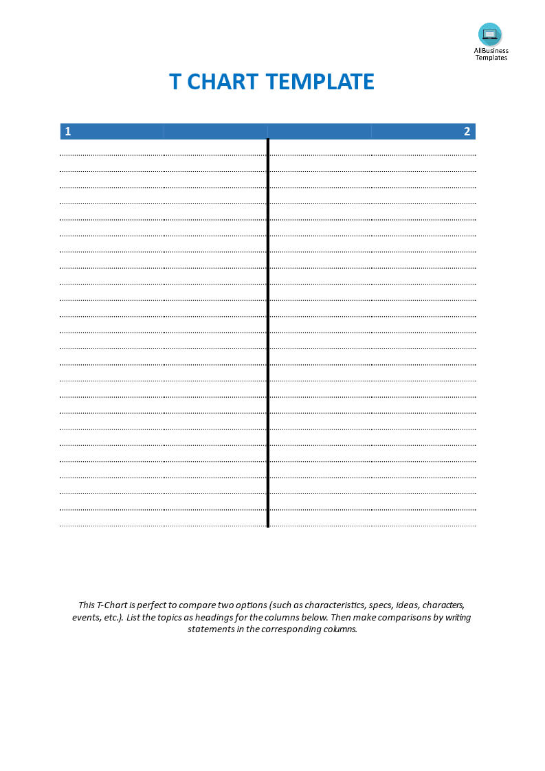 Blank T Chart Template | Templates At Allbusinesstemplates For T Chart Template For Word