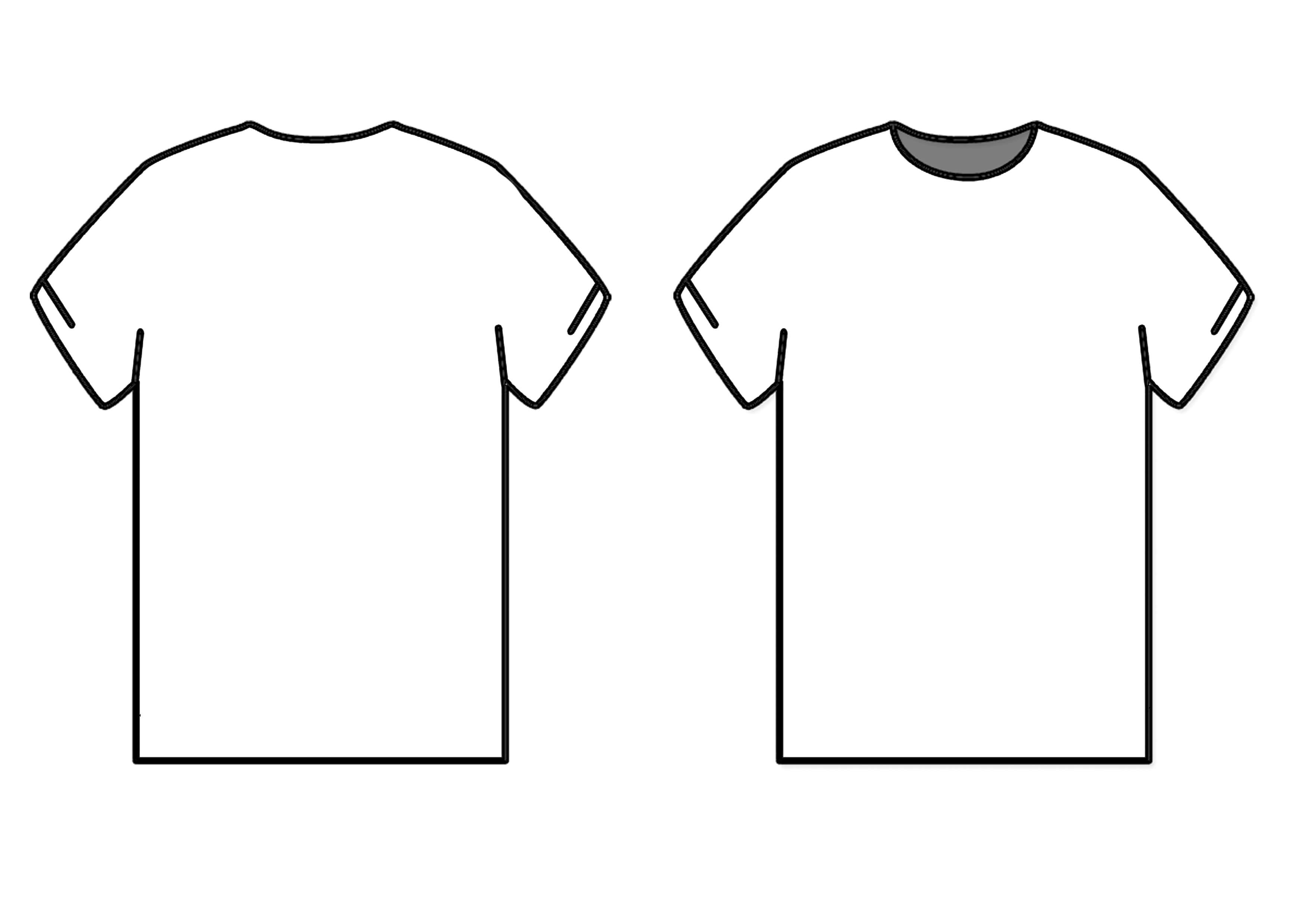 Black Outline Of T Shirt Outline Of Printable T Shirt