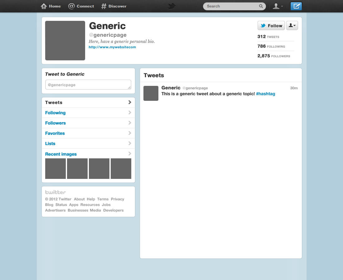 Blank Twitter Profile Template - Atlantaauctionco Regarding Blank Twitter Profile Template