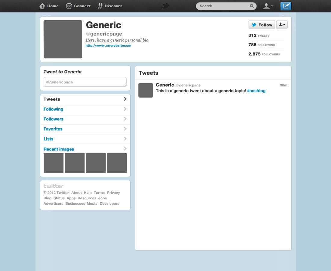 Blank Twitter Profile Template – Atlantaauctionco Regarding Blank Twitter Profile Template