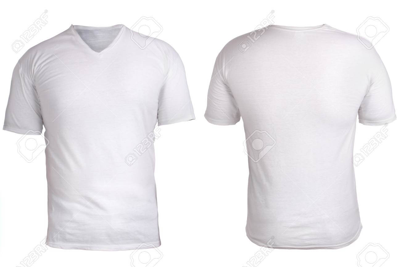 Blank V Neck Shirt Mock Up Template, Front, And Back View, Isolated,.. Inside Blank V Neck T Shirt Template
