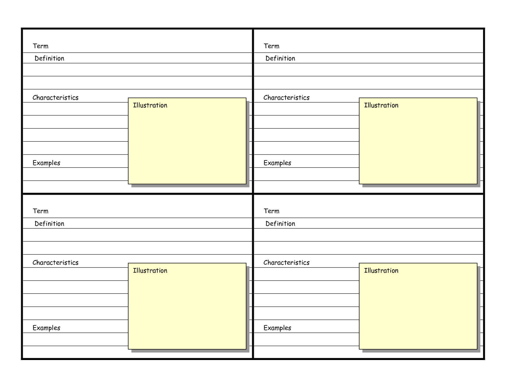 Blank Vocabulary Card Template | Vocabulary Flash Cards With Regard To Flashcard Template Word