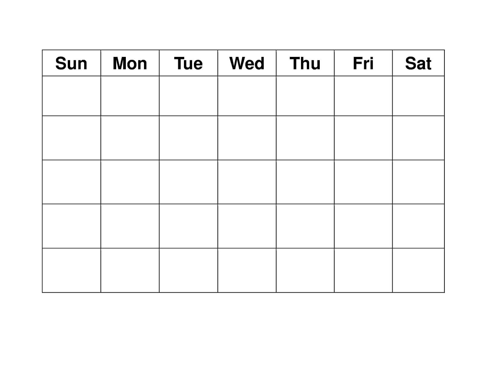 Blank Weekly Calendars Printable | Blank Calendar Template Within Blank Activity Calendar Template