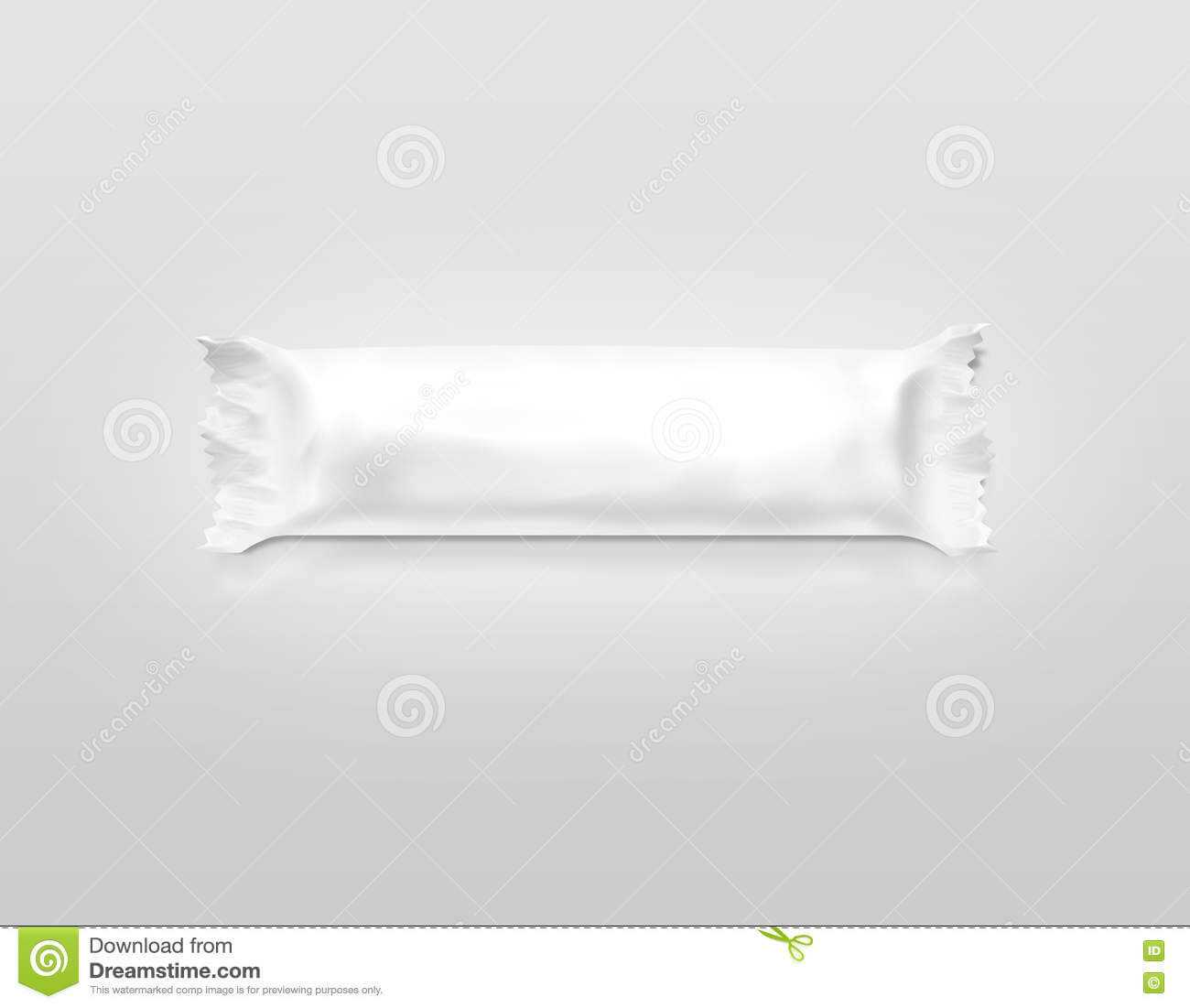 Blank White Candy Bar Plastic Wrap Mockup . Stock Photo With Regard To Blank Candy Bar Wrapper Template