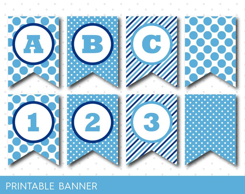 Blue Banner, Party Banner, Birthday Banner, Baby Shower Within Diy Baby Shower Banner Template