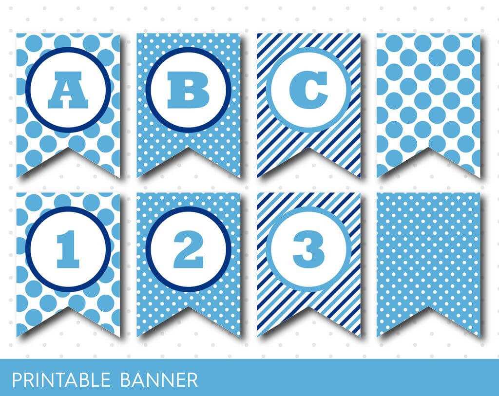 Blue Banner, Party Banner, Birthday Banner, Baby Shower Within Diy Baby Shower Banner Template