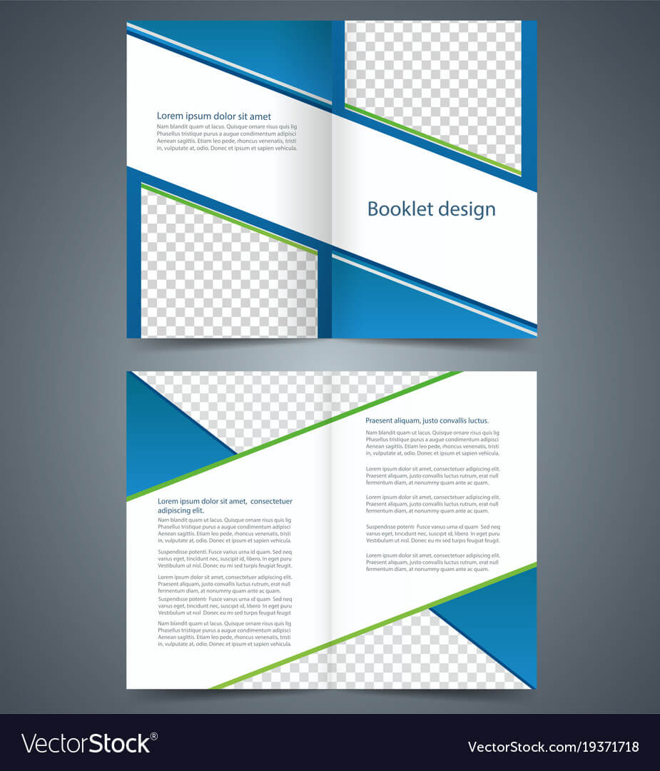Blue Bifold Brochure Template Design Business Intended For Brochure Templates Adobe Illustrator