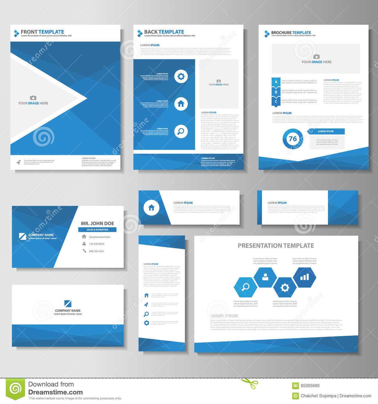 Blue Business Brochure Flyer Leaflet Presentation Card In Advertising Card Template