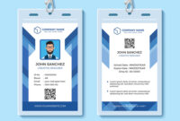 Blue Employee Id Card Design Template for Company Id Card Design Template