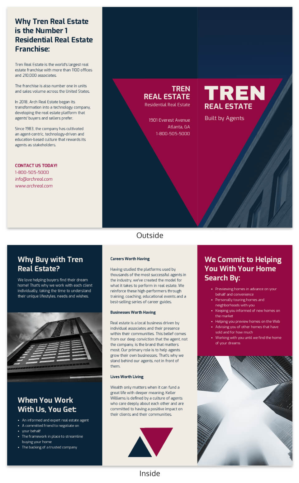 Bold Real Estate Tri Fold Brochure Template Template – Venngage With Training Brochure Template