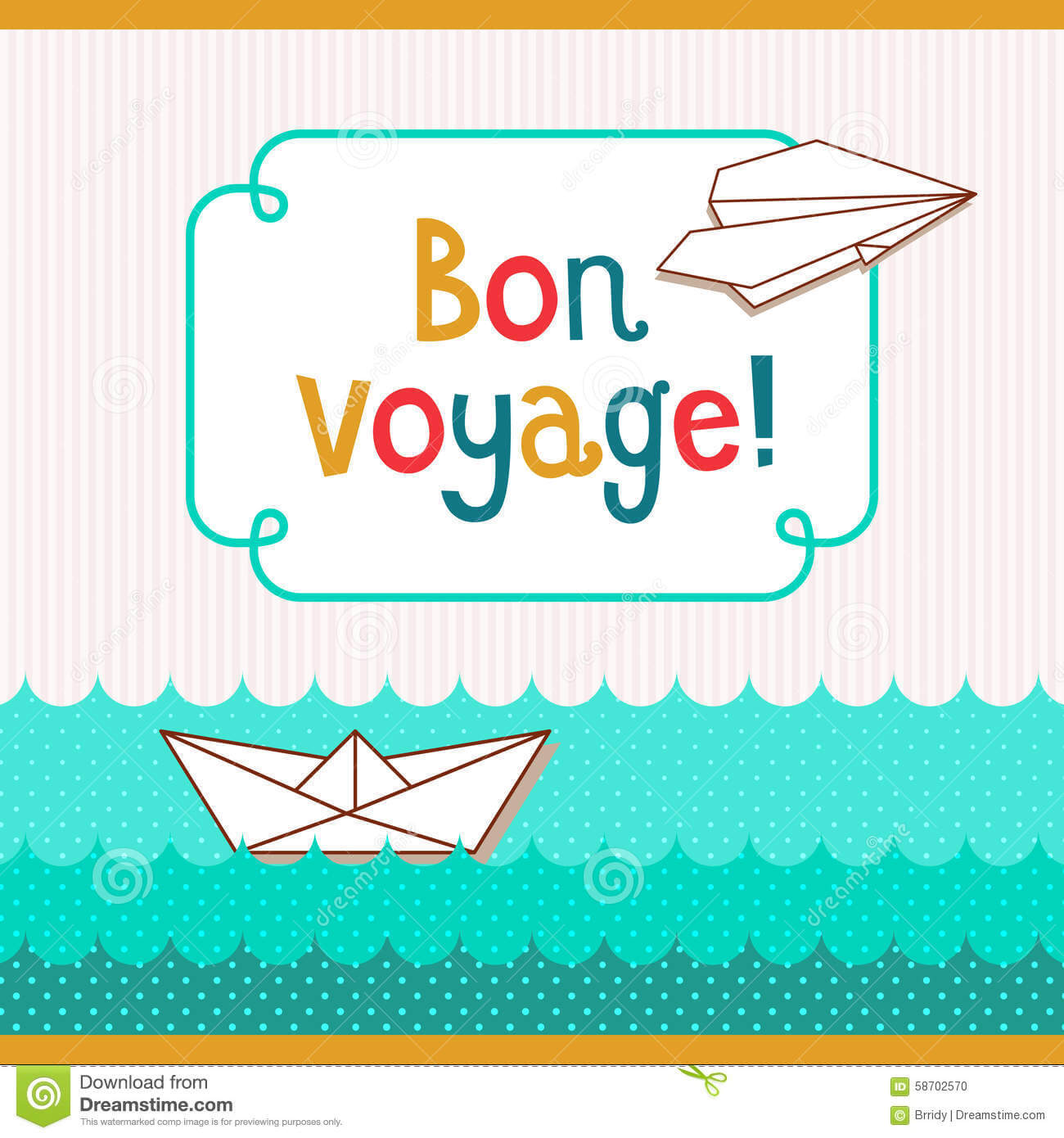Bon Voyage Card Illustration 58702570 – Megapixl In Bon Voyage Card Template
