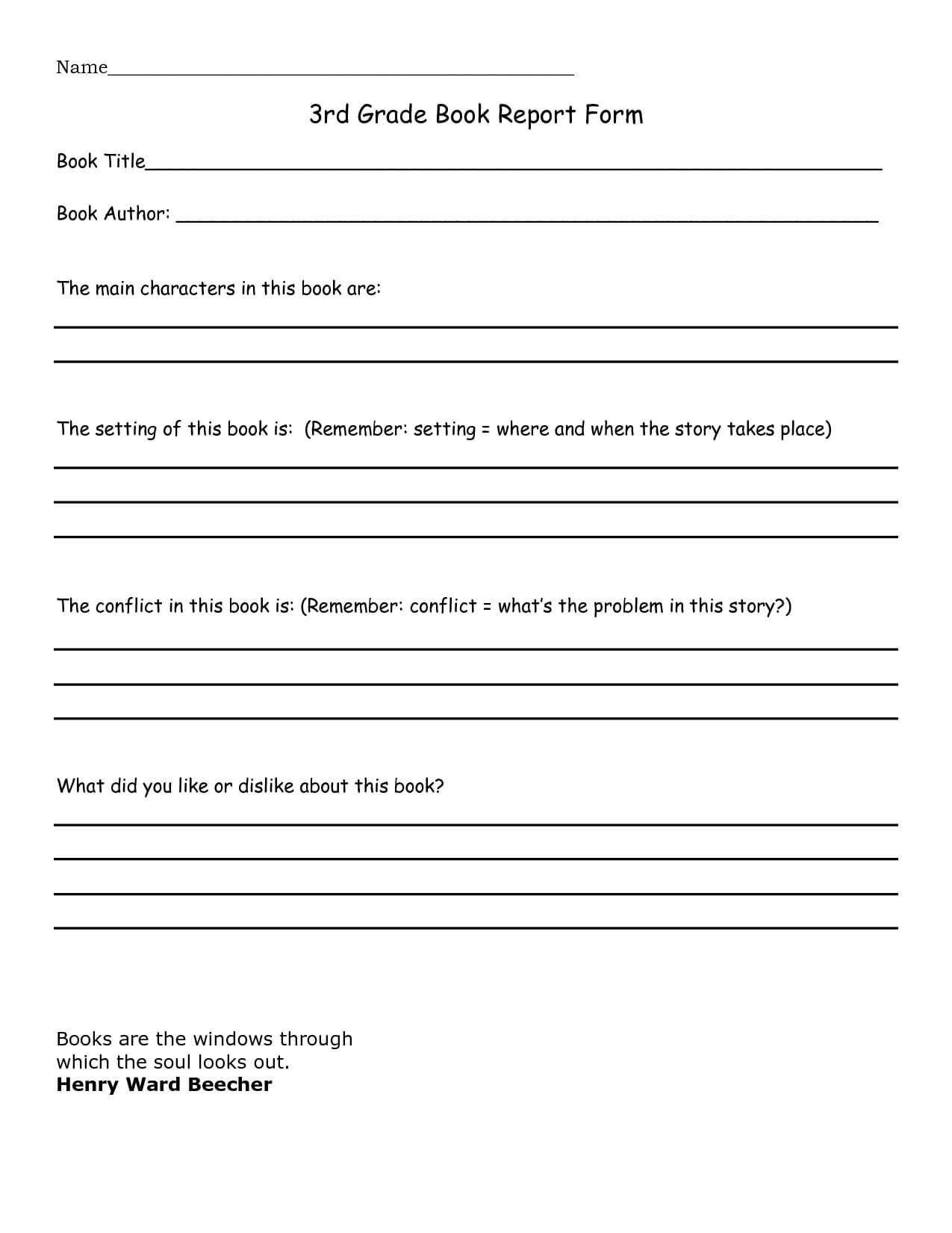 Book Report 3Rd Grade Template – Google Search | Home With Regard To Story Report Template