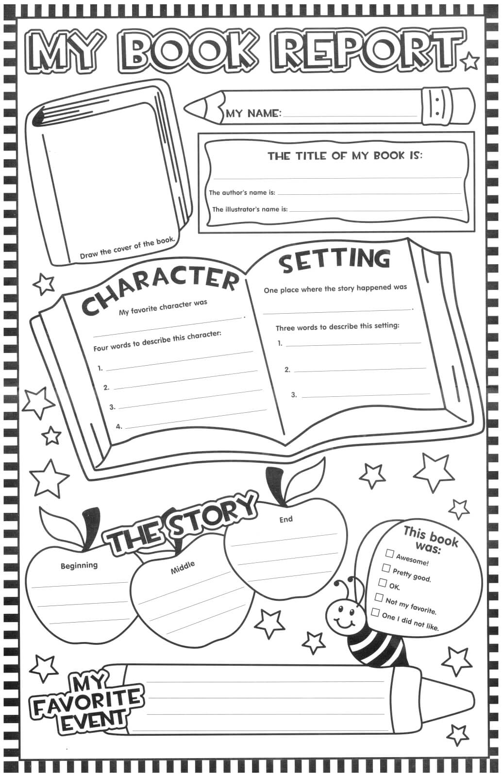 Book Report Poster (Updated) | Fifthgradeflock | Reading For Inside 1St Grade Book Report Template