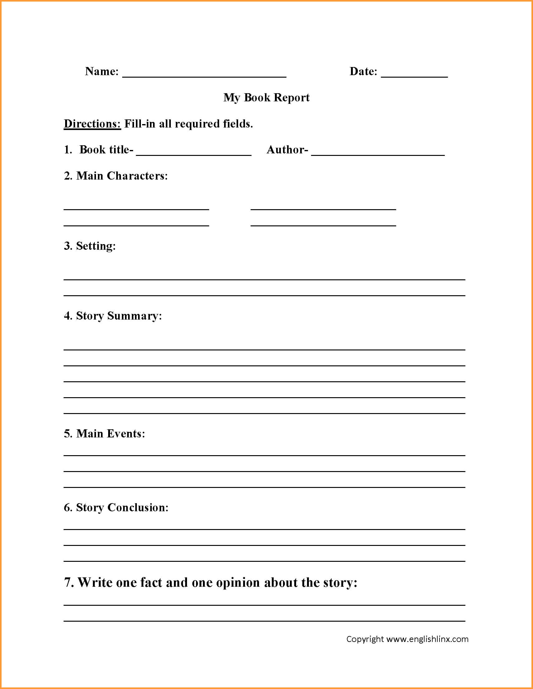 Book Report Template Grade | Types Of Letter In Book Report Template Grade 1