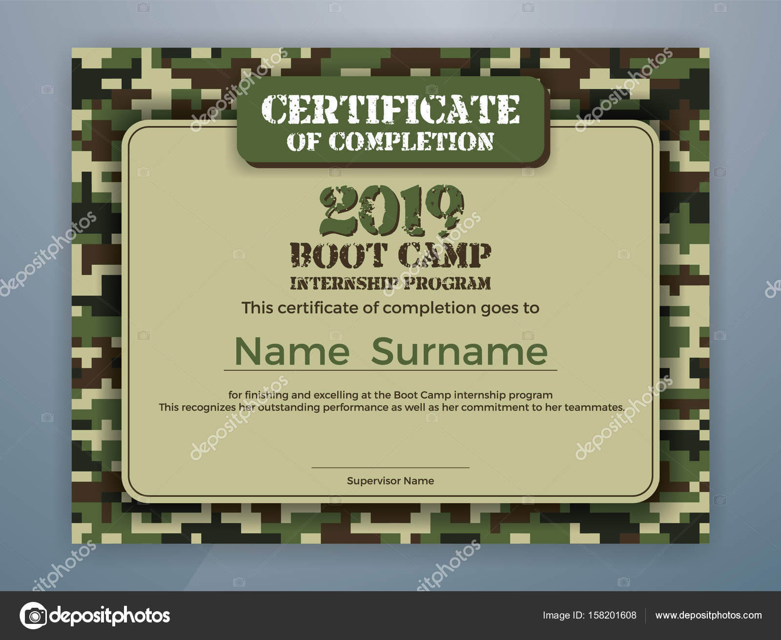 Boot Camp Certificate Template | Boot Camp Internship With Boot Camp Certificate Template