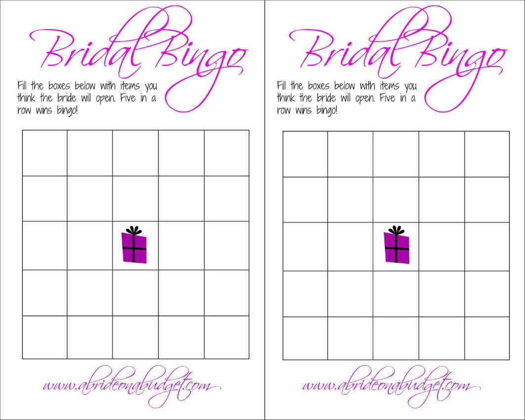 Bridal Bingo (And A Free Printable) | A Bride On A Budget Within Blank Bridal Shower Bingo Template