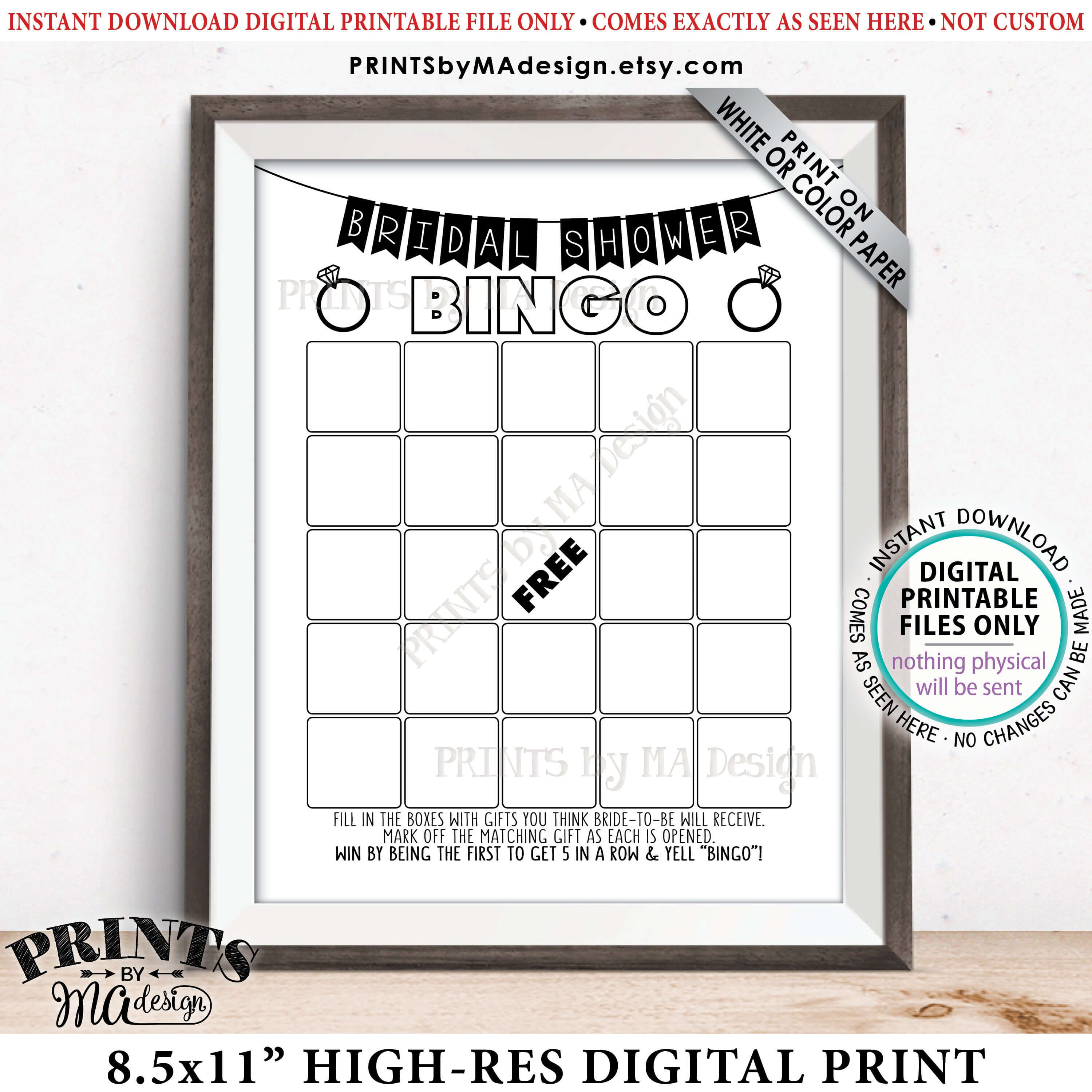 Bridal Shower Bingo Cards, Bridal Shower Bingo Printable Intended For Blank Bridal Shower Bingo Template