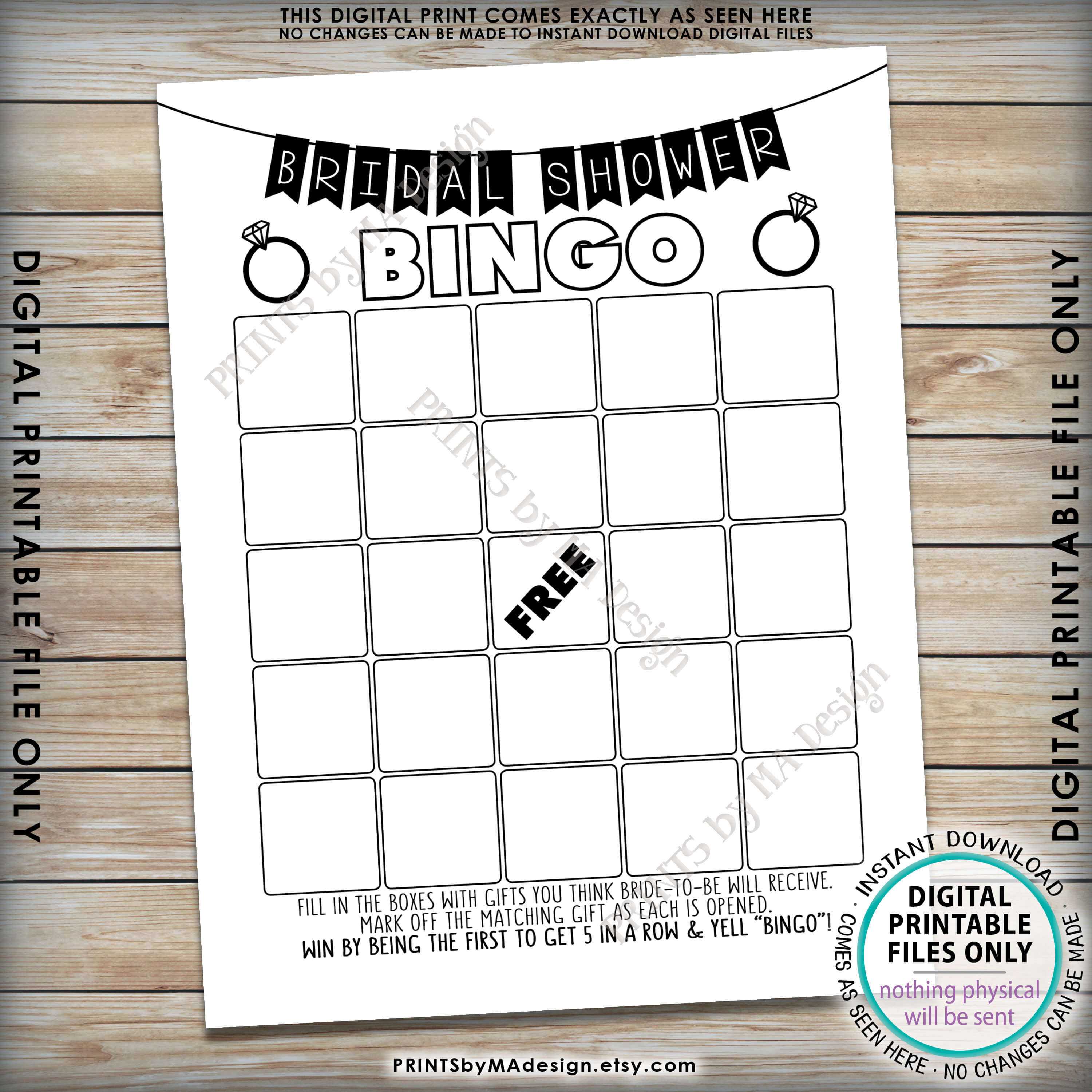 Bridal Shower Bingo Cards, Bridal Shower Bingo Printable Pertaining To Blank Bridal Shower Bingo Template