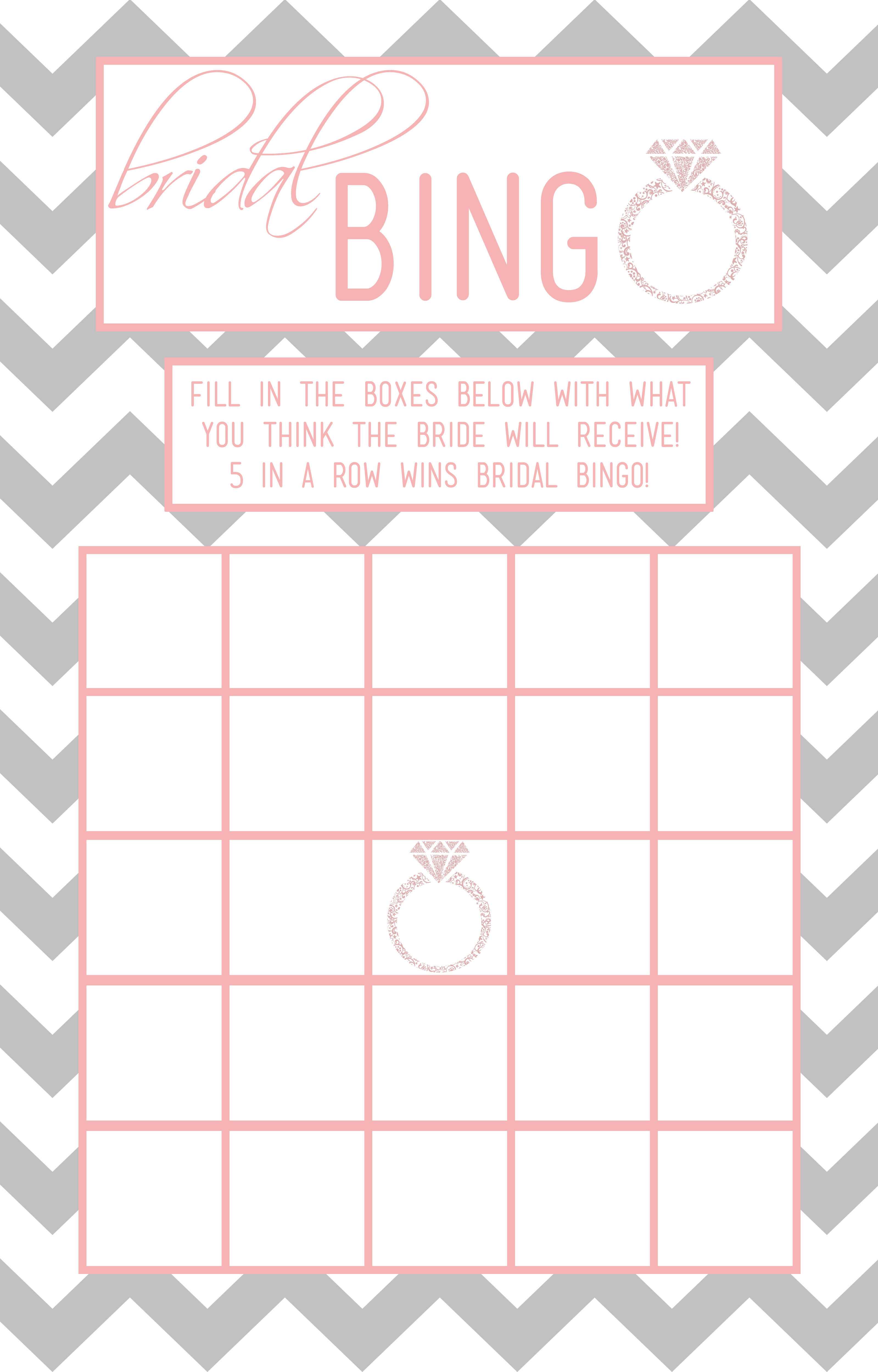 Bridal Shower Bingo Template | Madinbelgrade For Blank Bridal Shower Bingo Template