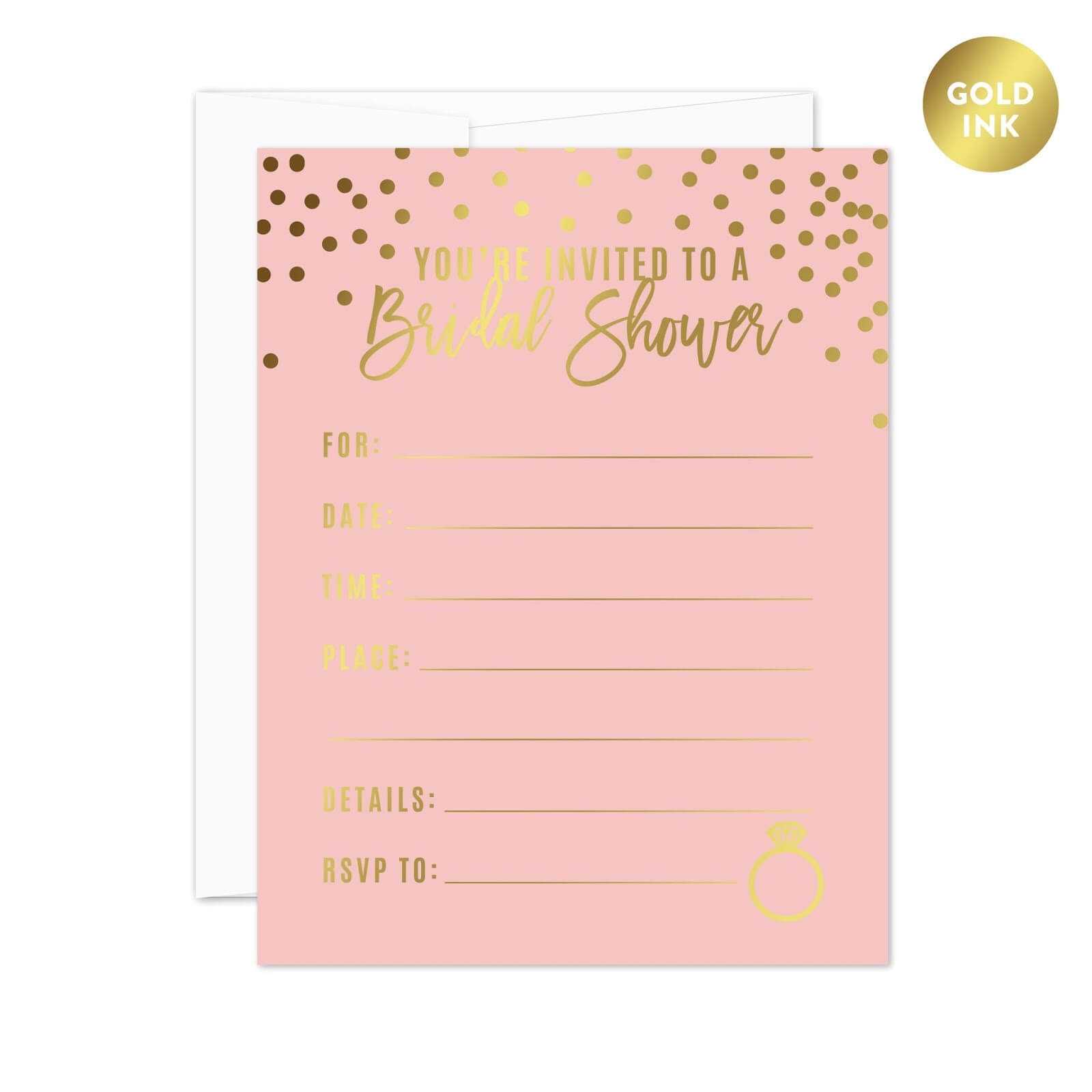 Bridal Shower Invitations: Blank Bridal Shower Invitations Within Blank Bridal Shower Invitations Templates