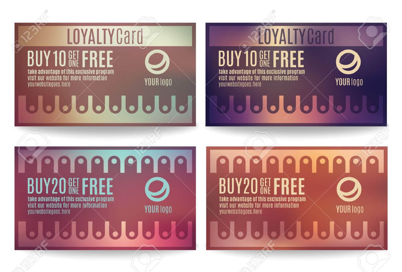 Bright And Colorful Customer Loyalty Card Or Reward Card Templates Throughout Customer Loyalty Card Template Free