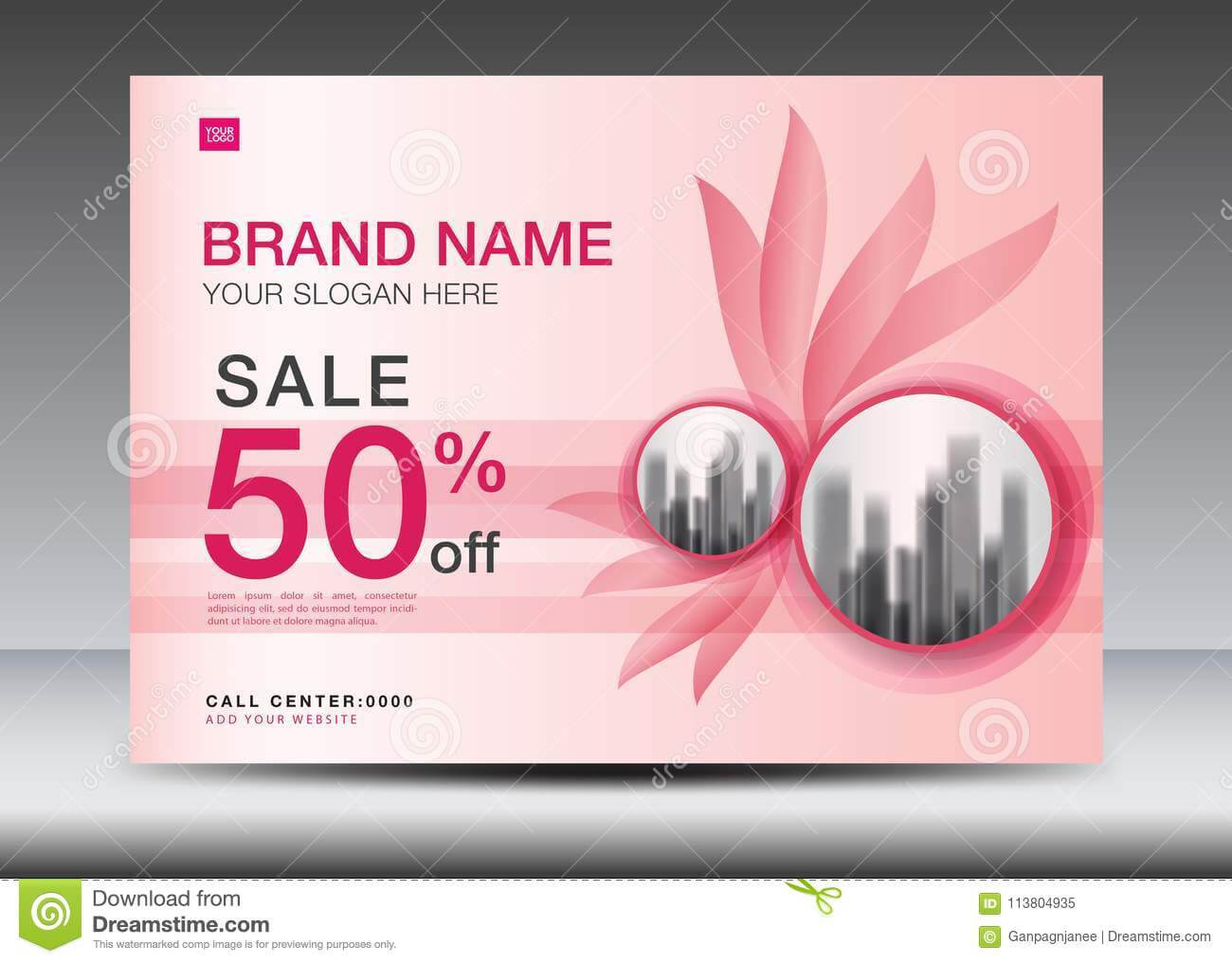Brochure Flyer For Cosmetics, Banner Design Template Vector Intended For Advertising Card Template