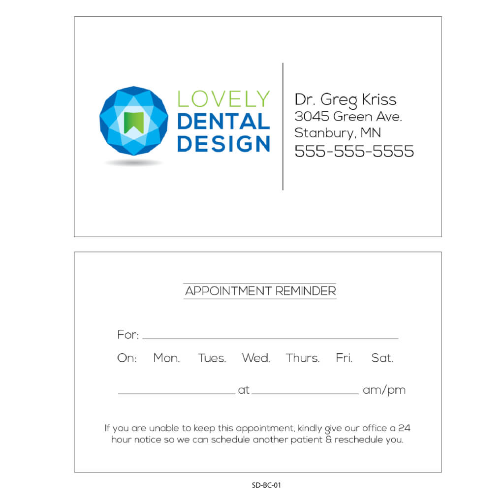 Business Card Appointment Reminder Card Templates – Gargle With Dentist Appointment Card Template