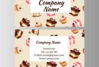 Business Card Design Template With Tasty Cakes Throughout inside Cake Business Cards Templates Free