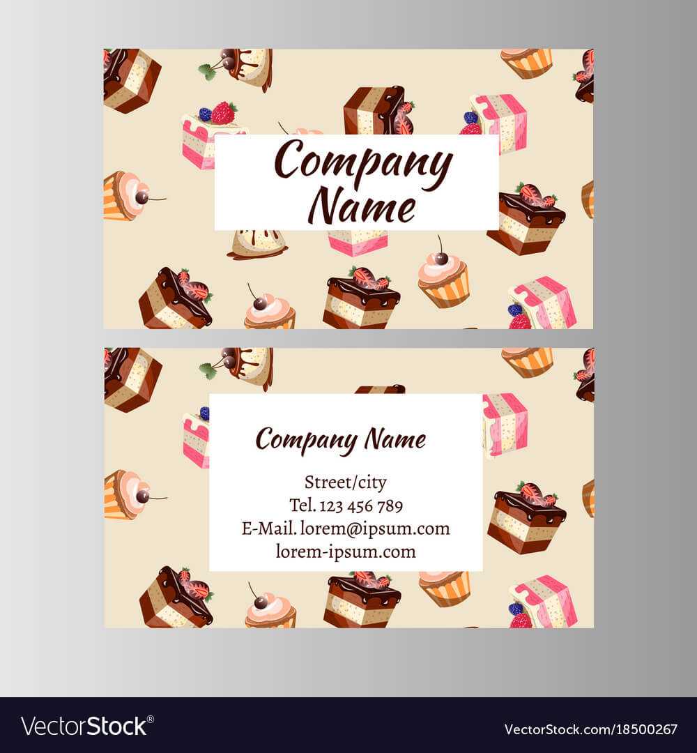 Business Card Design Template With Tasty Cakes Throughout Inside Cake Business Cards Templates Free