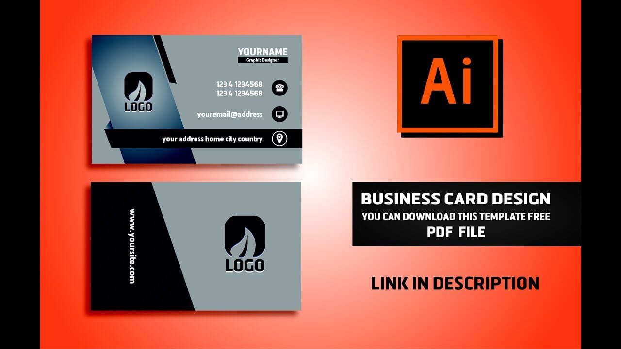 Business Card Design Vector File Free Download | Illustrator Cc Tutorial  2017 Pertaining To Visiting Card Illustrator Templates Download