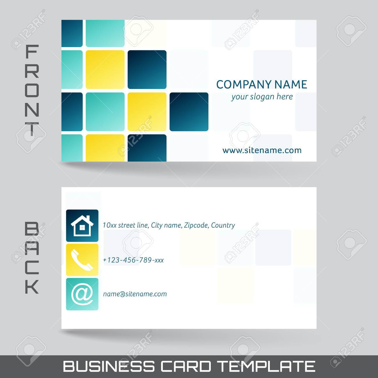 Business Card Front And Back Microsoft Word Template Intended For Front And Back Business Card Template Word