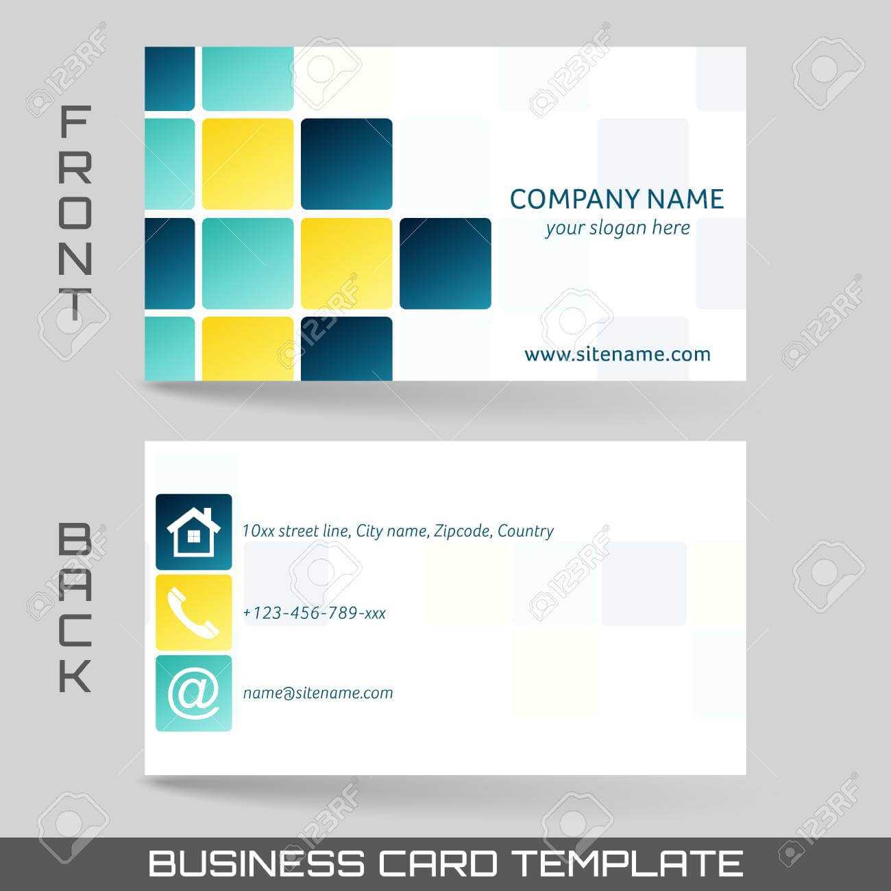 Business Card Front And Back Microsoft Word Template Intended For Front And Back Business Card Template Word