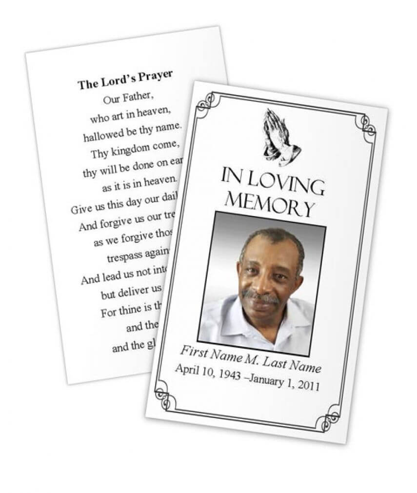 Business Card Photoshop Template Funeral Prayer Card With Memorial Cards For Funeral Template Free