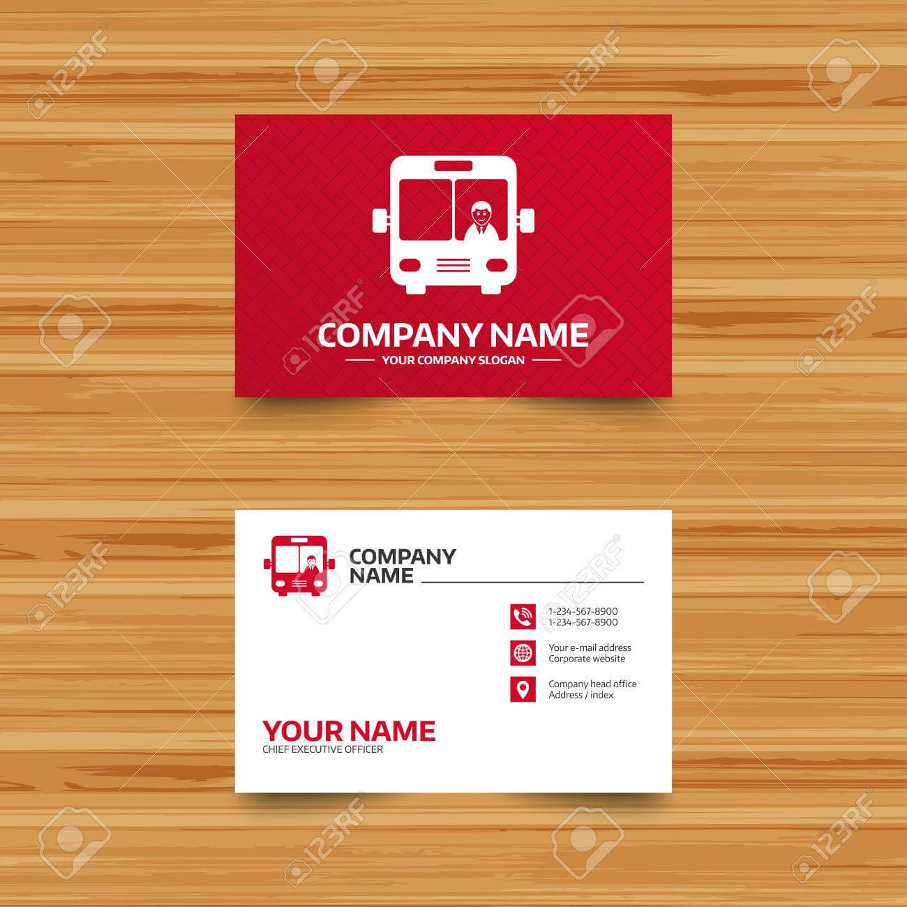 Business Card Template. Bus Sign Icon. Public Transport With.. With Regard To Transport Business Cards Templates Free